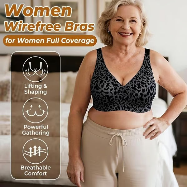 Super Firming Wire-Free Push Up V-Neck Bra All-Day Comfort No More Sagging