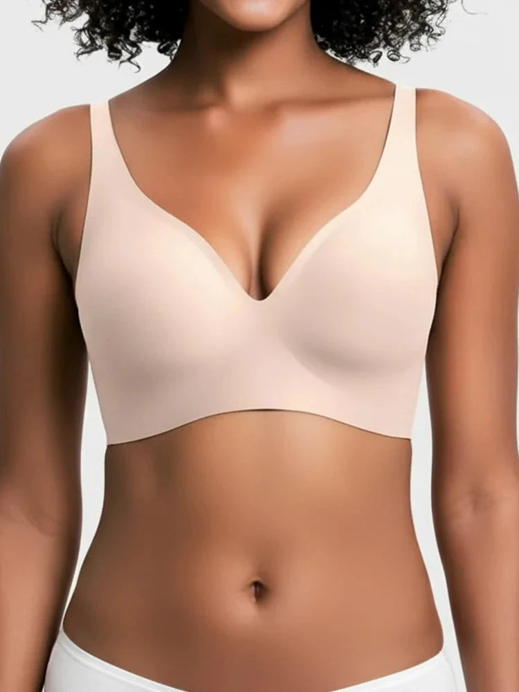 PACK OF 5 JELLY WIRELESS SEAMLESS DEEP-V PUSH-UP BRA