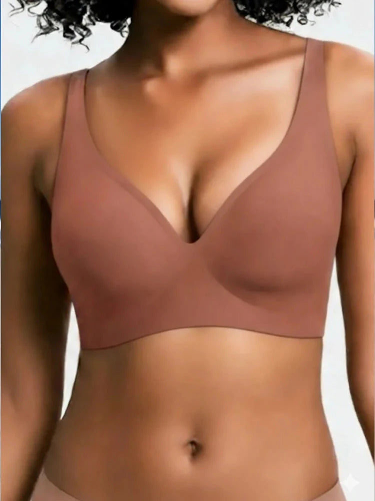 PACK OF 5 JELLY WIRELESS SEAMLESS DEEP-V PUSH-UP BRA