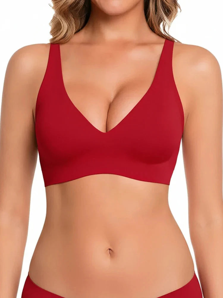 PACK OF 5 JELLY WIRELESS SEAMLESS DEEP-V PUSH-UP BRA