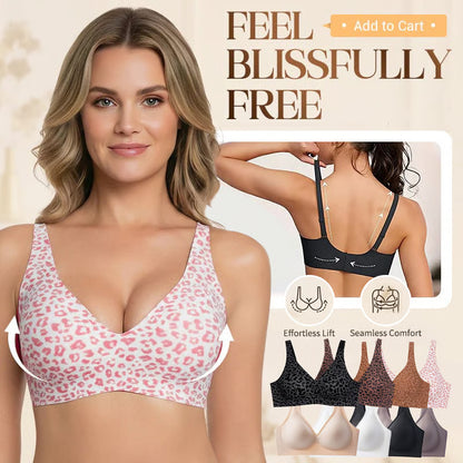 Super Firming Wire-Free Push Up V-Neck Bra All-Day Comfort No More Sagging