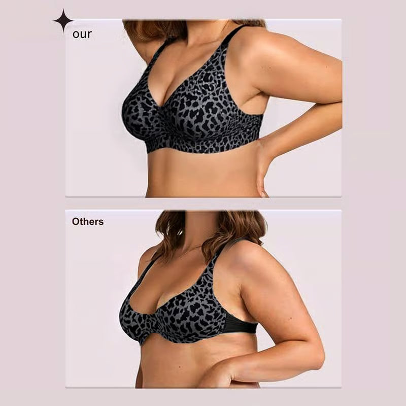 Super Firming Wire-Free Push Up V-Neck Bra All-Day Comfort No More Sagging