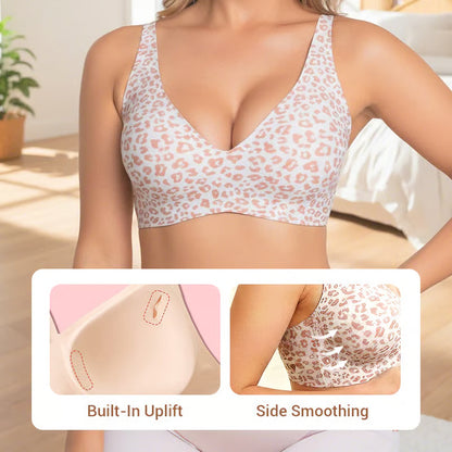 Super Firming Wire-Free Push Up V-Neck Bra All-Day Comfort No More Sagging