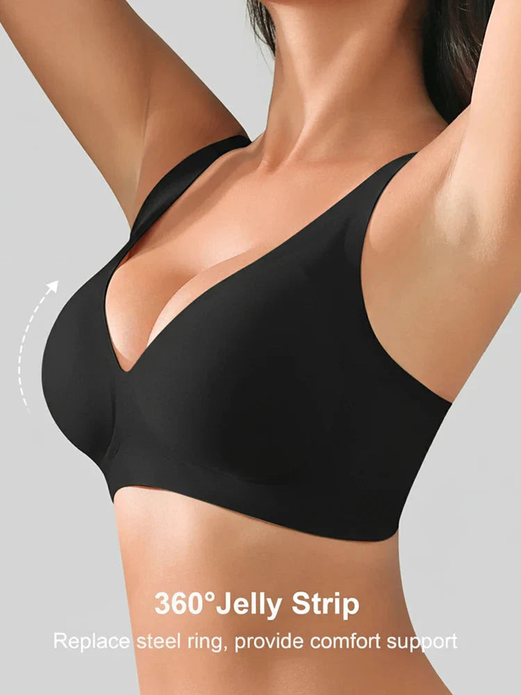 PACK OF 5 JELLY WIRELESS SEAMLESS DEEP-V PUSH-UP BRA