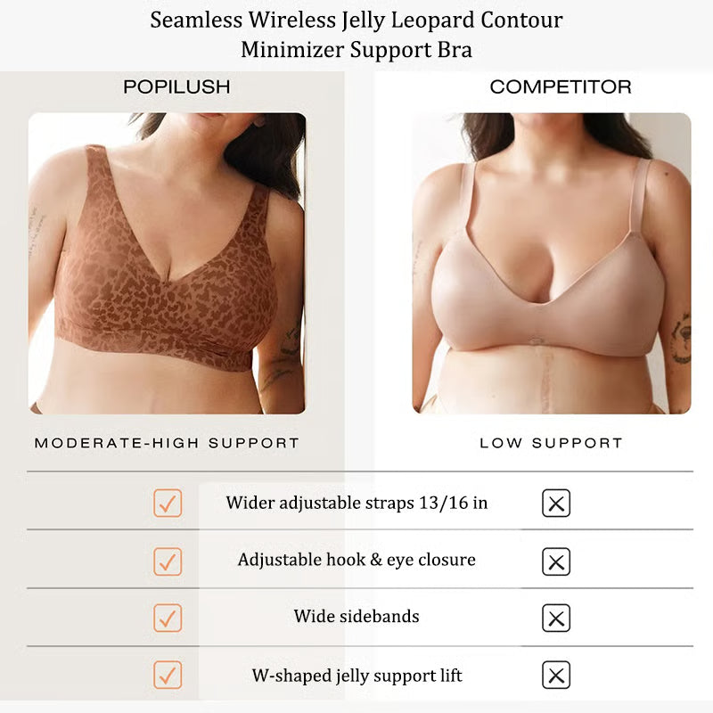 Super Firming Wire-Free Push Up V-Neck Bra All-Day Comfort No More Sagging