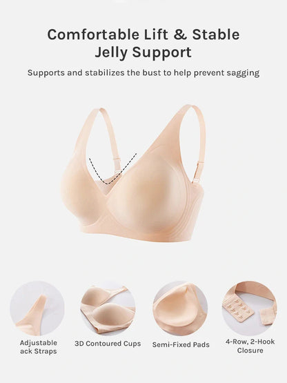 PACK OF 5 JELLY WIRELESS SEAMLESS DEEP-V PUSH-UP BRA