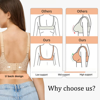 Super Firming Wire-Free Push Up V-Neck Bra All-Day Comfort No More Sagging