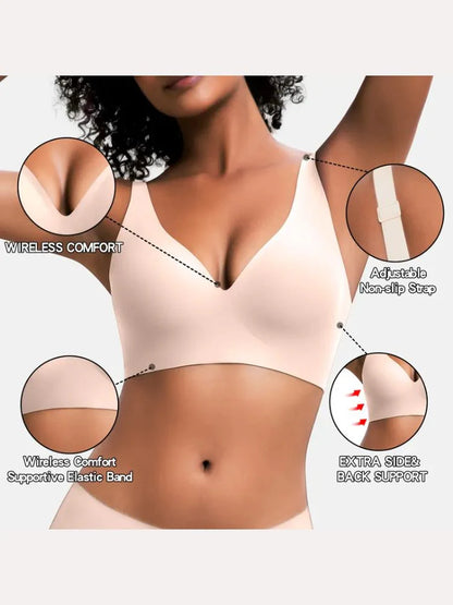 PACK OF 5 JELLY WIRELESS SEAMLESS DEEP-V PUSH-UP BRA